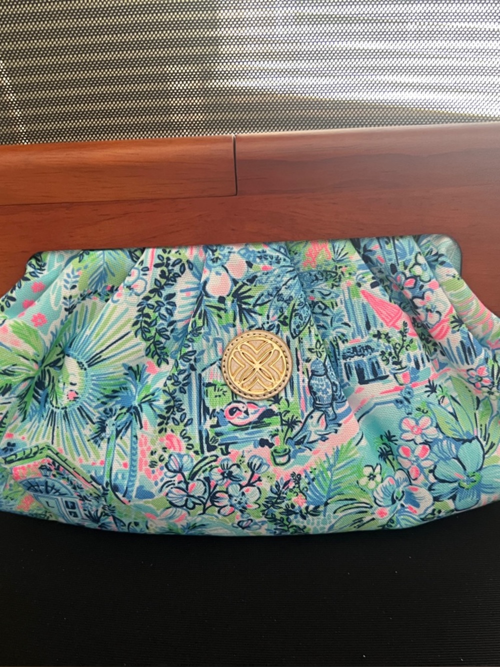 NWT Lilly Pulitzer Bermuda Clutch Handbag Lilly's House Iconic Print